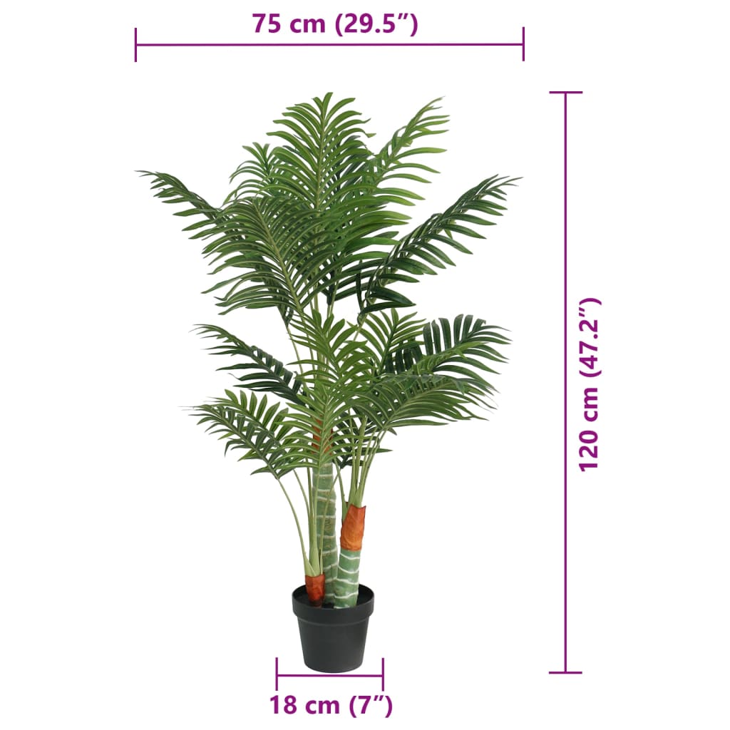 Artificial Palm Tree Green Polypropylene, Iron Wire, Fabric, Cement