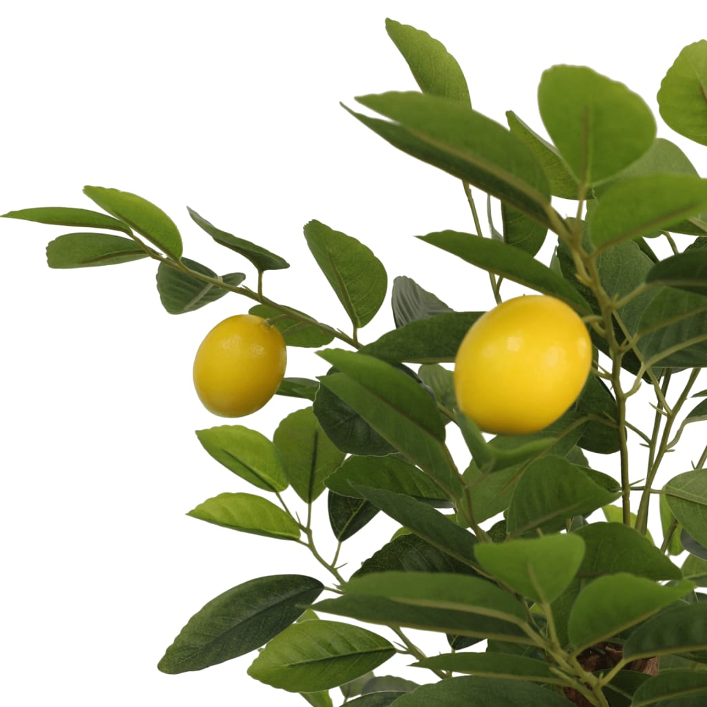 Artificial Lemon Tree Green Polypropylene, Eucalyptus wood Large