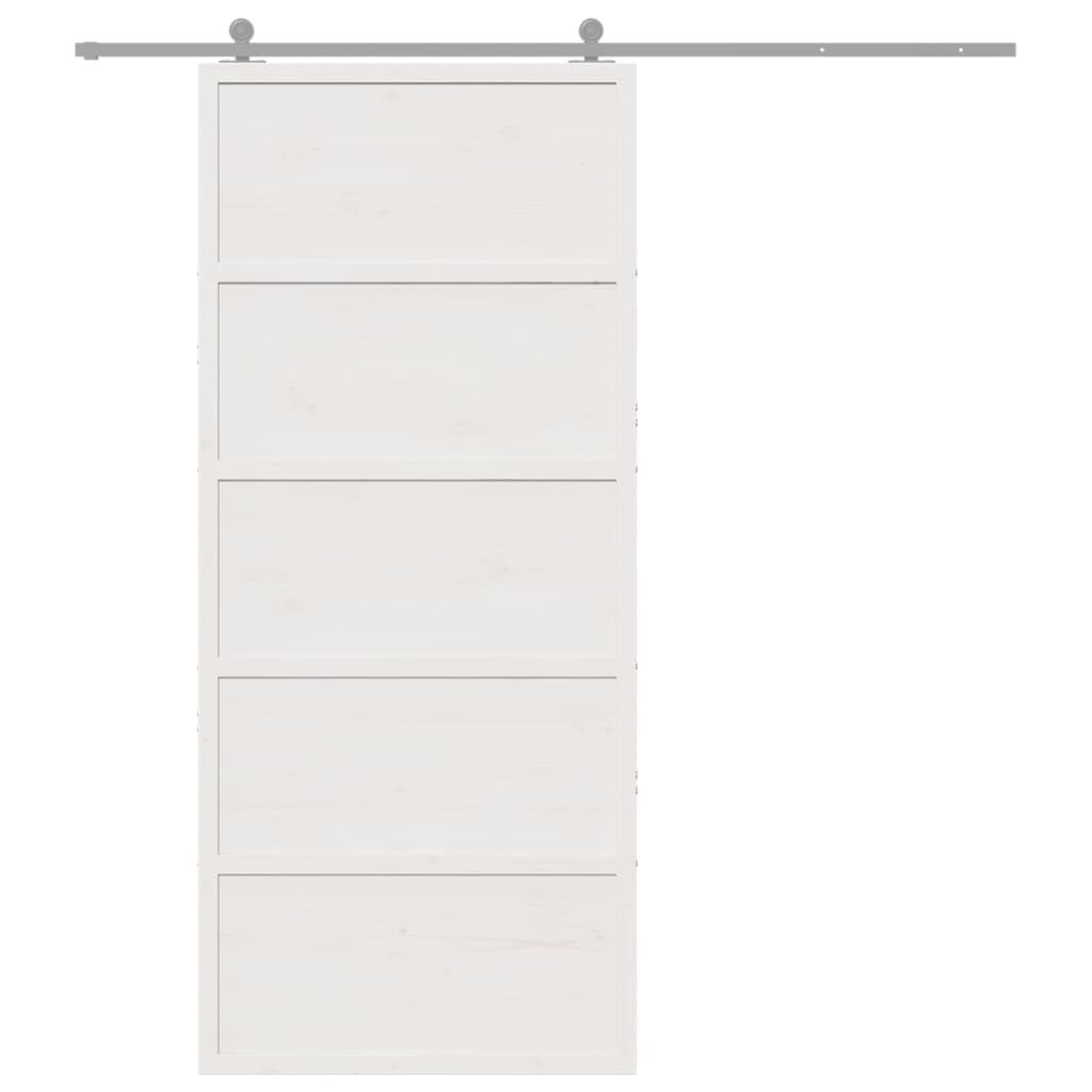Barn Door White 35.4"x81.9" Solid Wood Pine