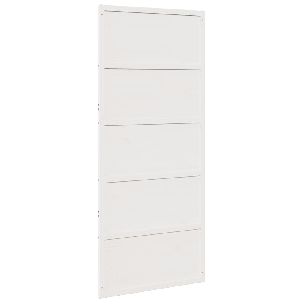 Barn Door White 35.4"x81.9" Solid Wood Pine