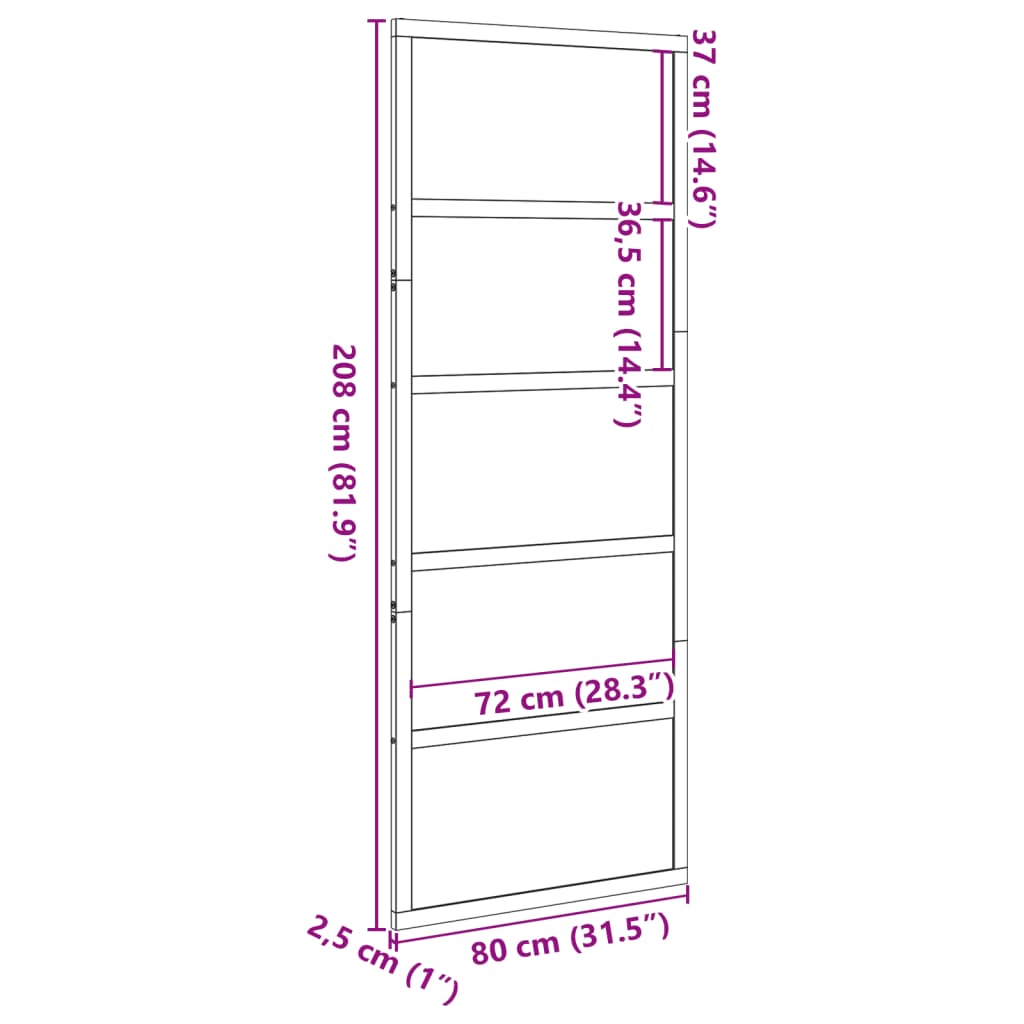 Barn Door White 31.5"x81.9" Solid Wood Pine