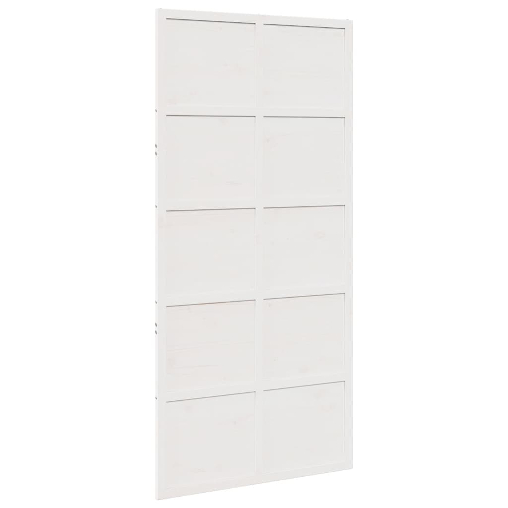 Barn Door White 39.4"x81.9" Solid Wood Pine