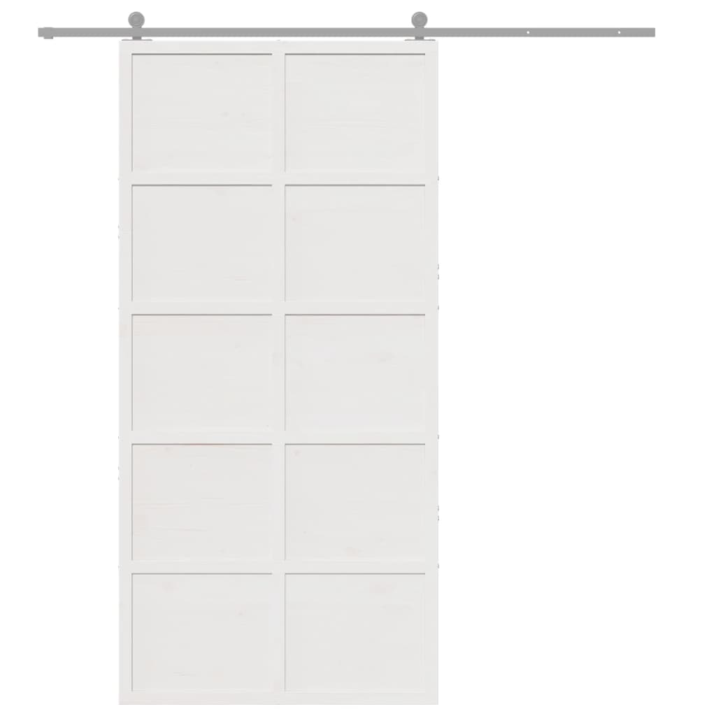 Barn Door White 39.4"x81.9" Solid Wood Pine