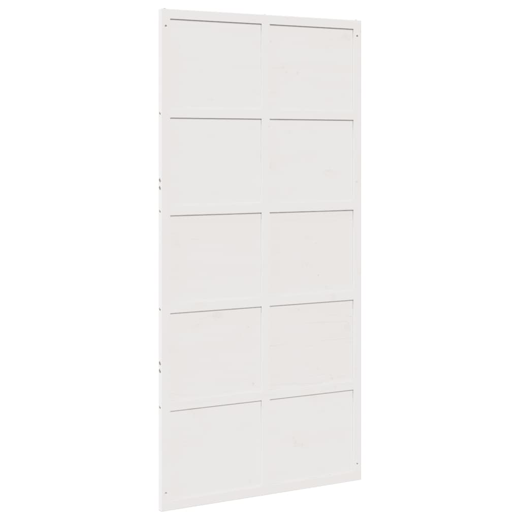 Barn Door White 39.4"x81.9" Solid Wood Pine