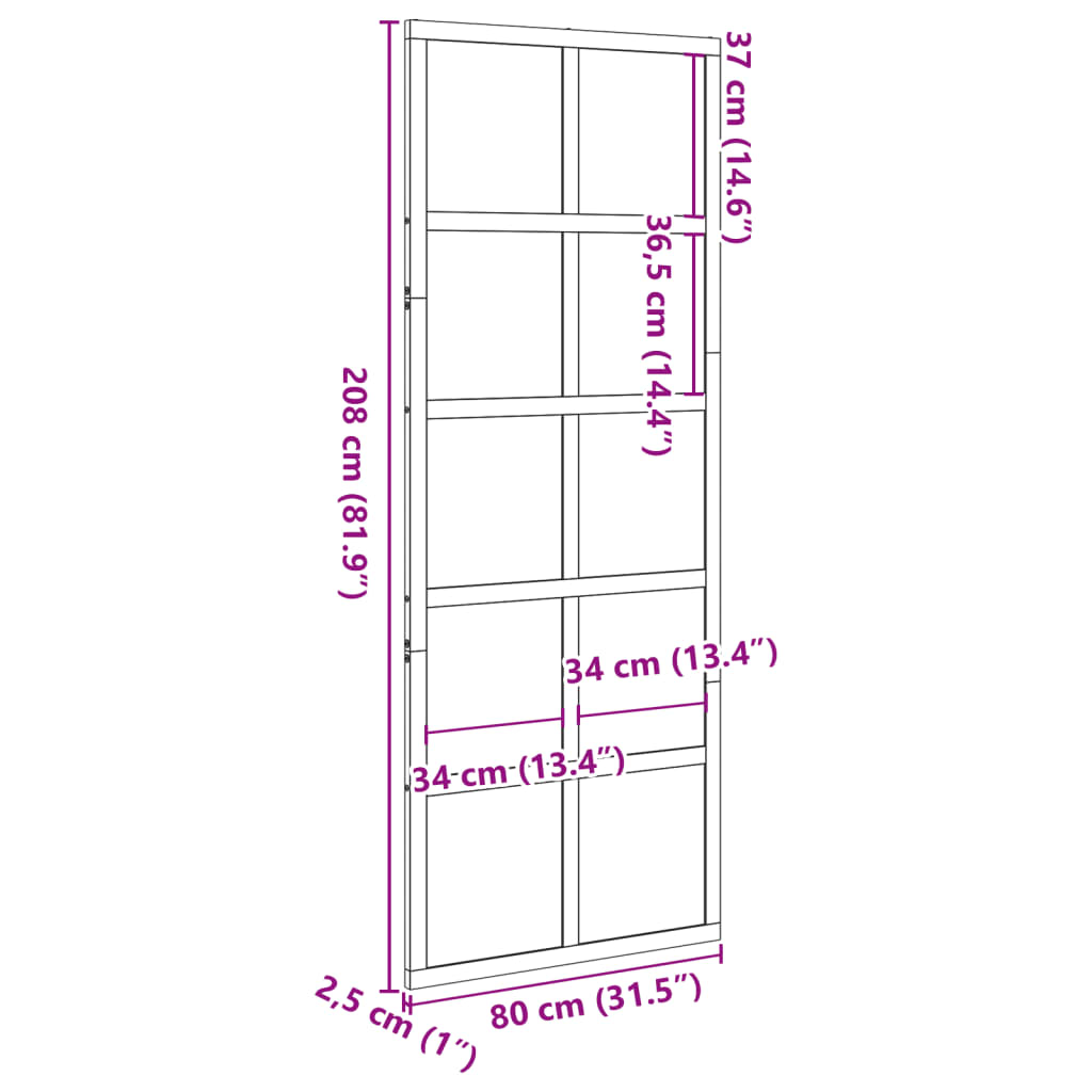 Barn Door White 31.5"x81.9" Solid Wood Pine