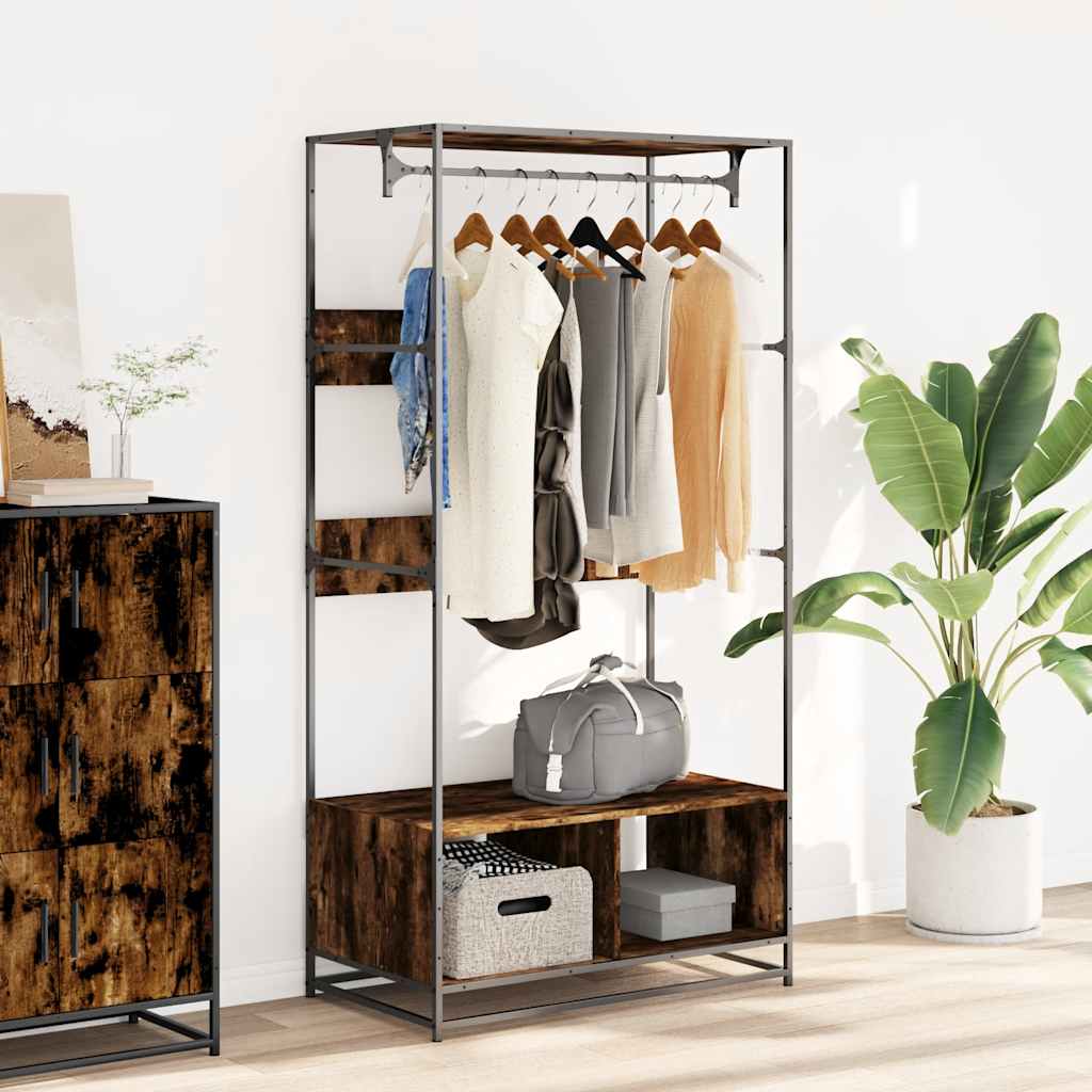 Wardrobe Smoked Oak Engineered wood, metal 35.4 x 19.7 x 70.9 in