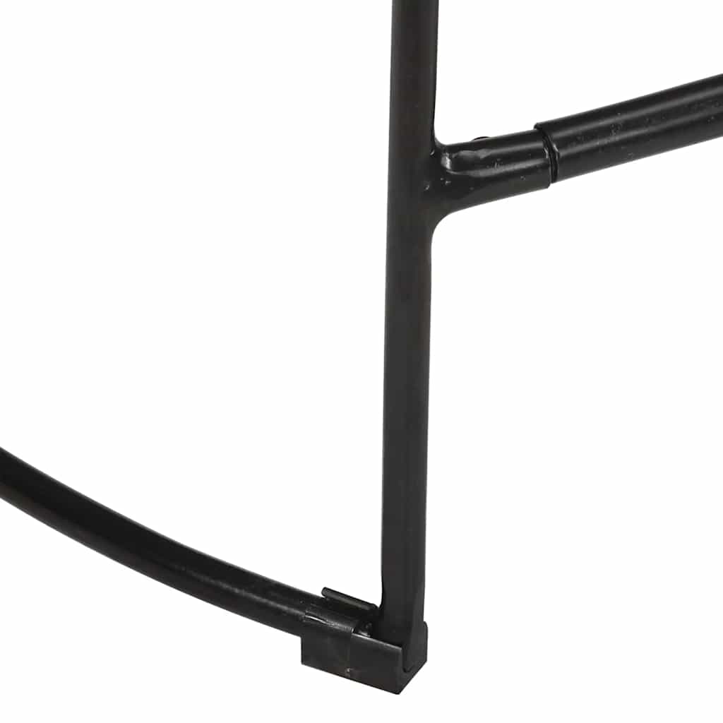 Bar Stool Set of 2 Black Solid Mango Wood, Iron Footrest