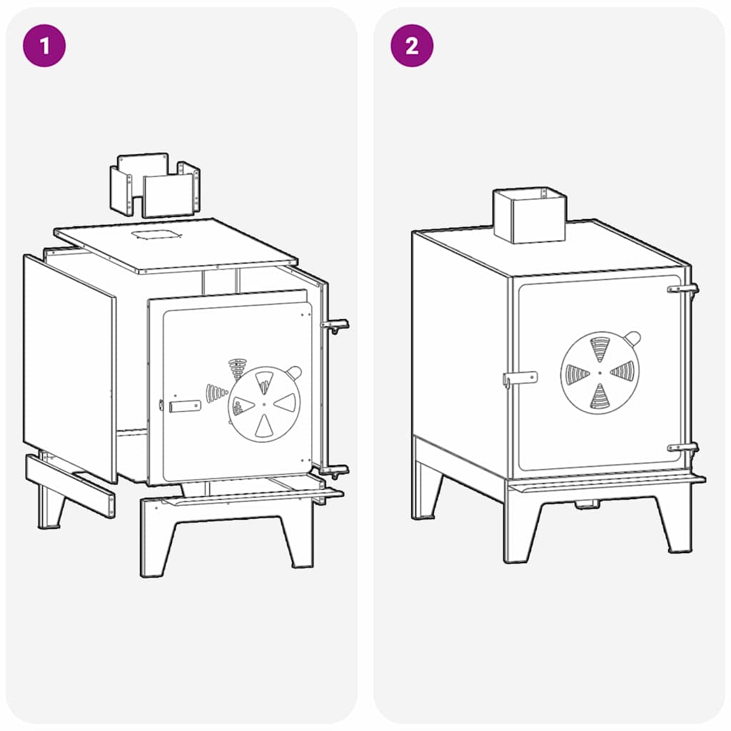 Camping Stove with Air Vent Black 35 x 50 x 60 cm Steel