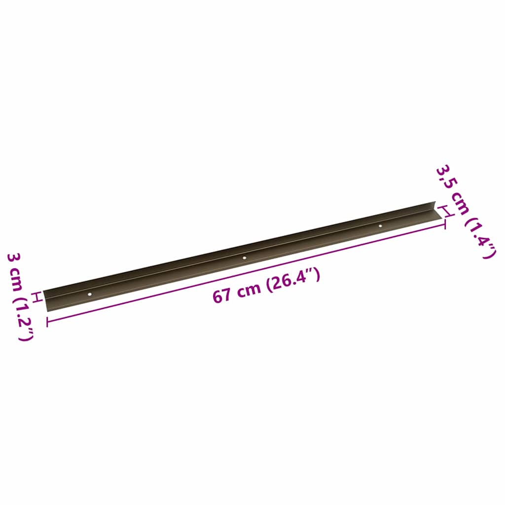 Stair Nosings 10 pcs Brown 67 cm Aluminium