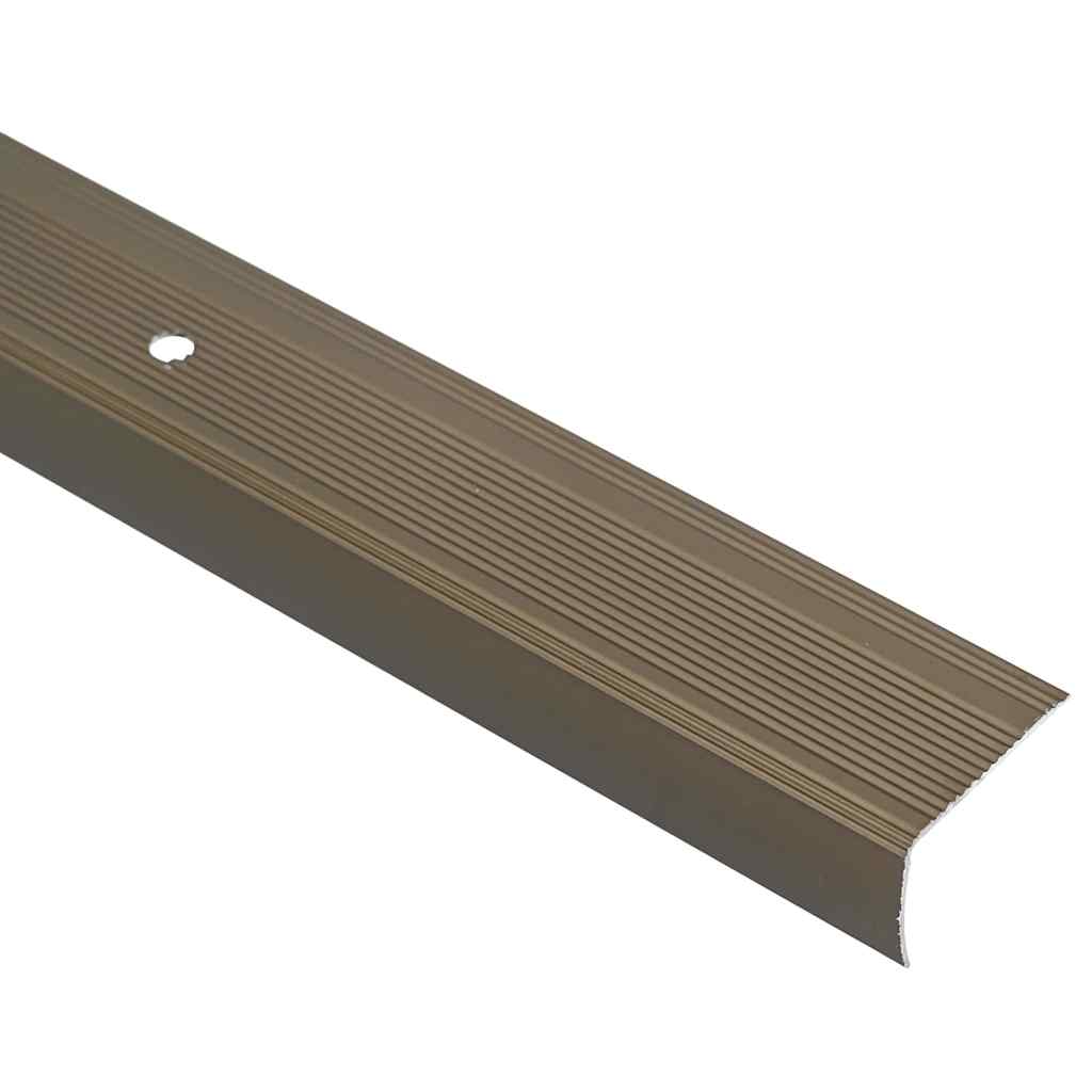 Stair Nosings 10 pcs Brown 67 cm Aluminium