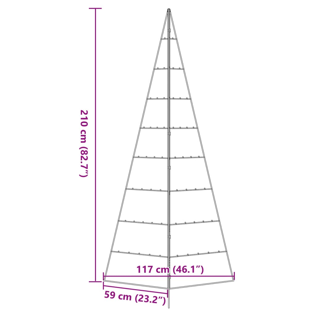 Metal Christmas Tree for Decoration Black 82.7"