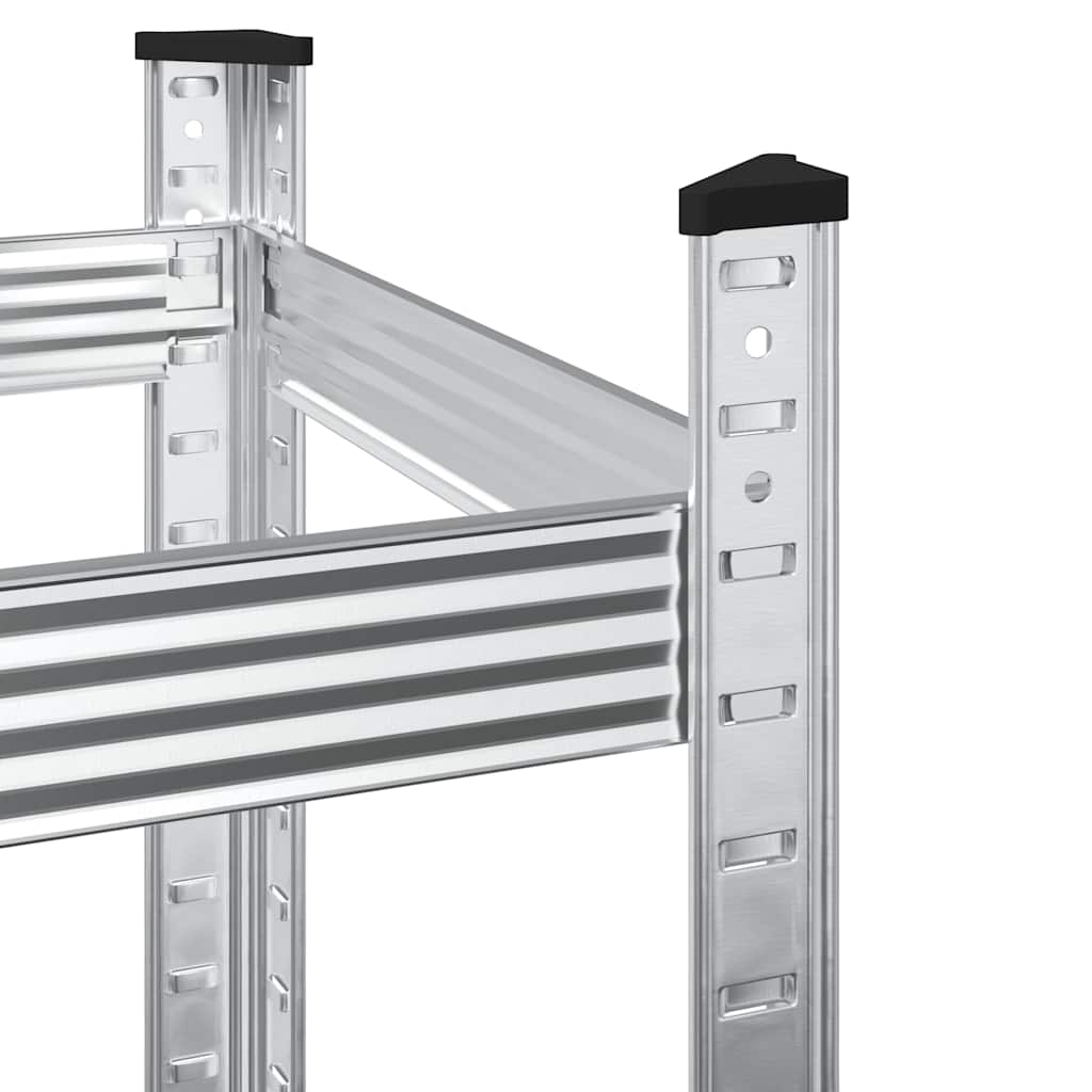 2-Layer Tyre Shelves 2 pcs Silver 43.3x15.7x42.9" Steel