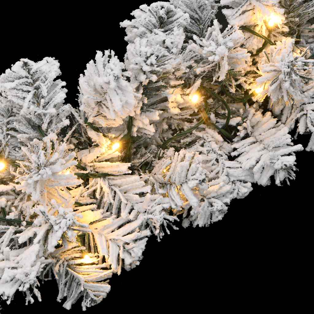 Christmas Garland Green with flocked white snow PVC 65.6 ft
