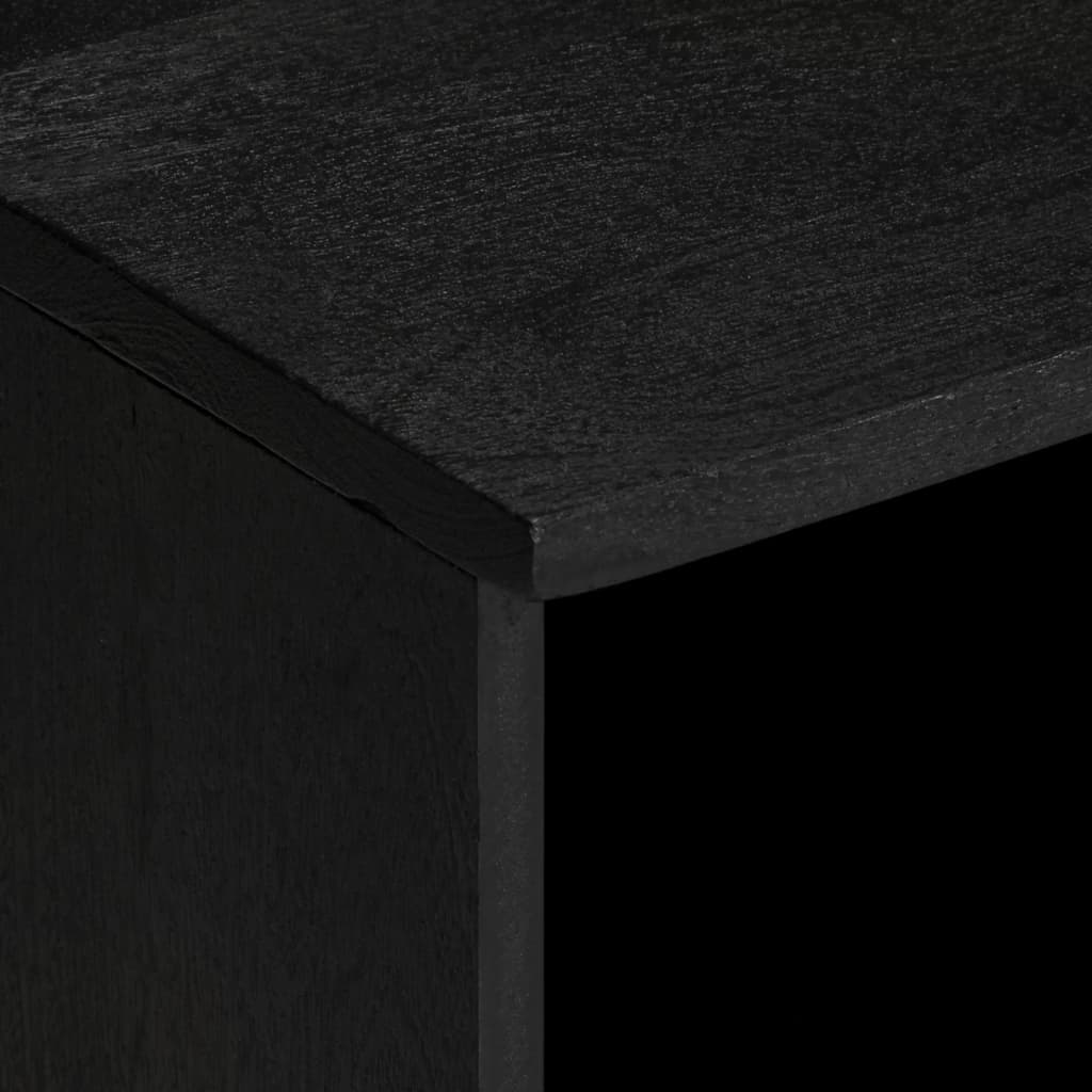 TV Cabinet Black Engineered wood, Solid mango wood, Brass