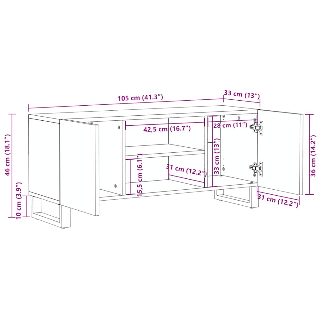 TV Cabinet Black with grey finish