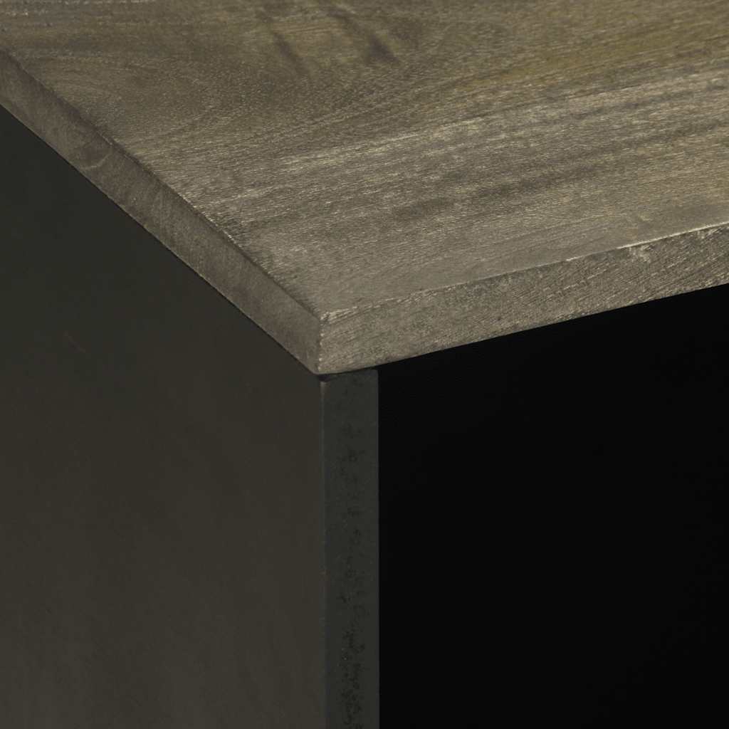 TV Cabinet Black Solid Mango Wood Medium TV Cabinet Rectangular