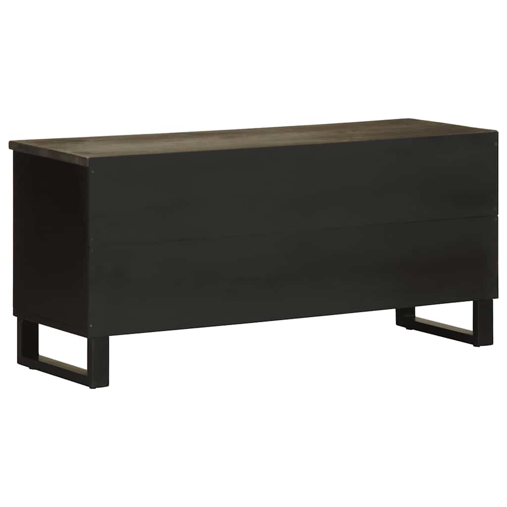 TV Cabinet Black Solid mango wood, engineered wood, metal Medium