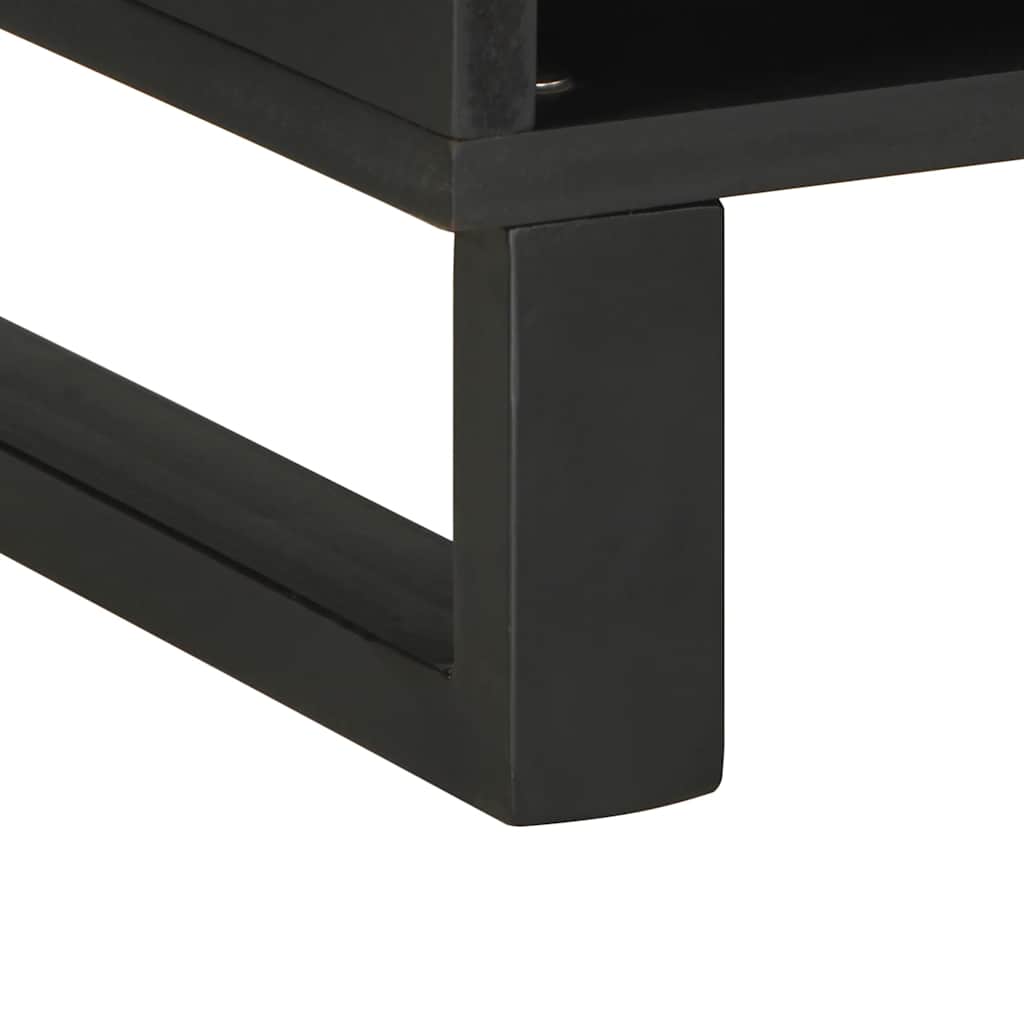 TV Cabinet Black Solid mango wood, engineered wood, metal Medium