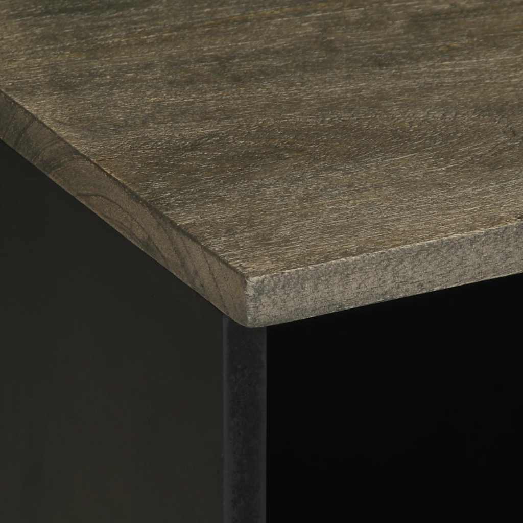 TV Cabinet Black Solid Mango Wood Medium TV Cabinet Rectangular