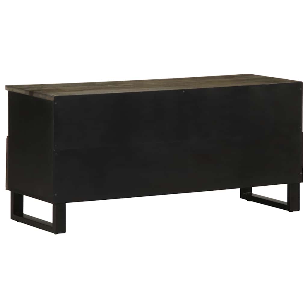 TV Cabinet Black Solid mango wood, metal Medium TV Cabinet