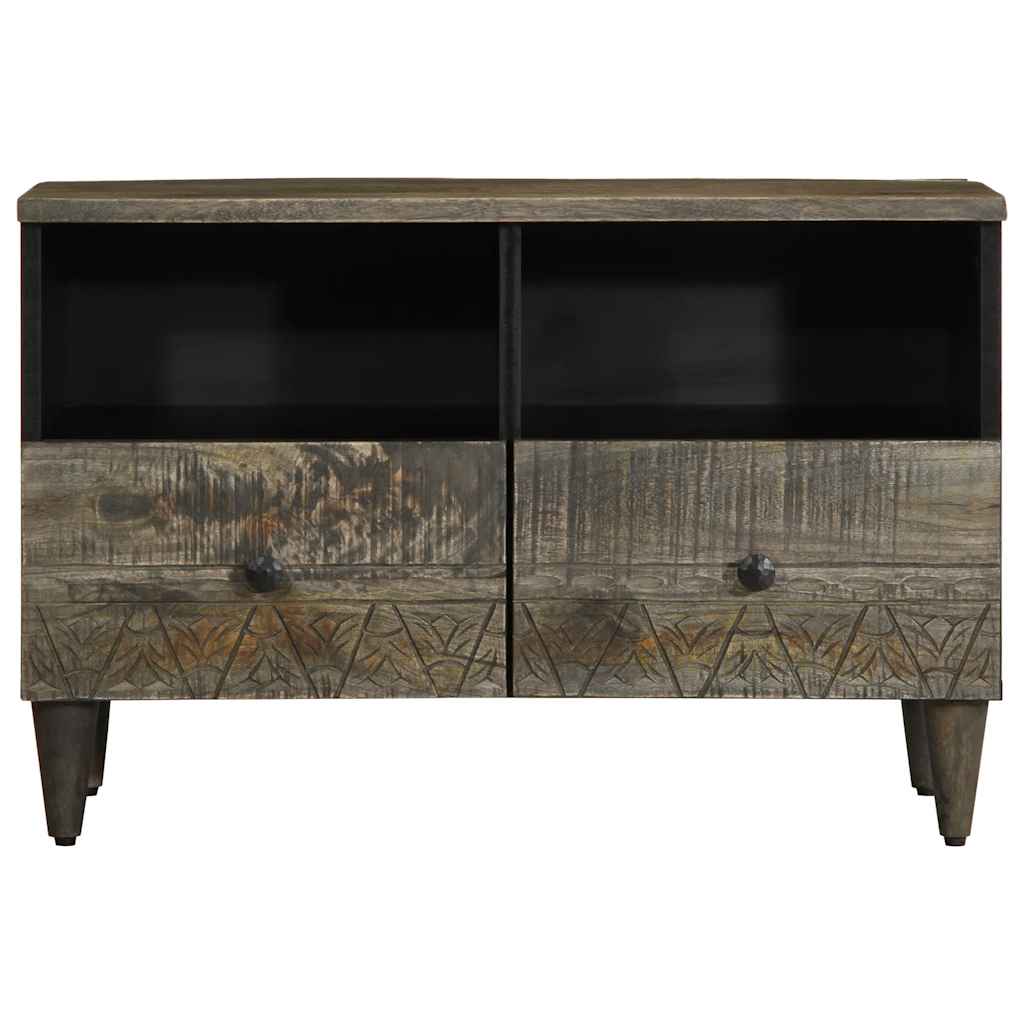 TV Cabinet Light Grey Solid Mango Wood Medium TV Cabinet