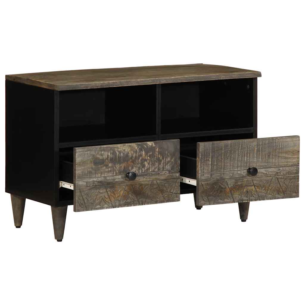 TV Cabinet Light Grey Solid Mango Wood Medium TV Cabinet