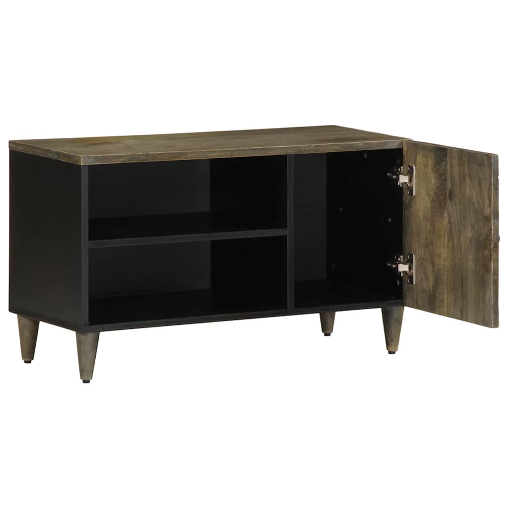 TV Cabinet Light Grey Solid Mango Wood Medium TV Cabinet