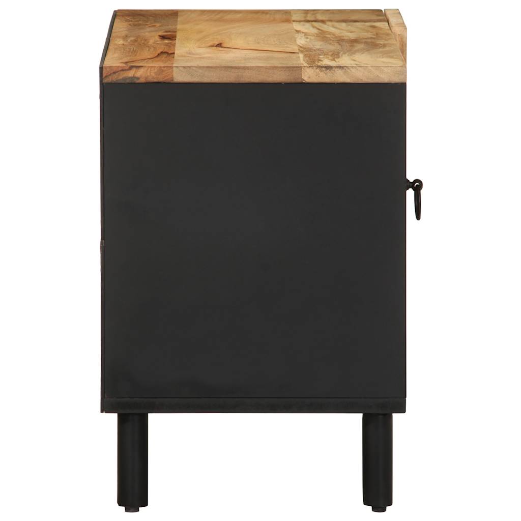 TV Cabinet Black Solid mango wood, iron Medium TV Cabinet