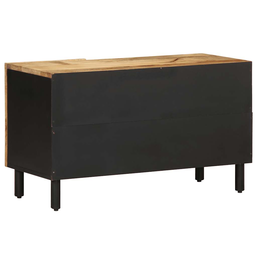 TV Cabinet Black Solid mango wood, iron Medium TV Cabinet