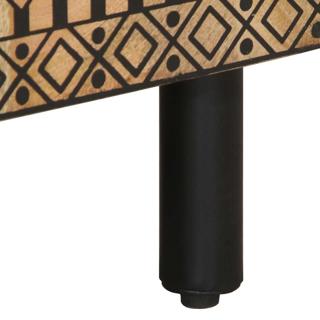 TV Cabinet Black Solid mango wood, iron Medium TV Cabinet