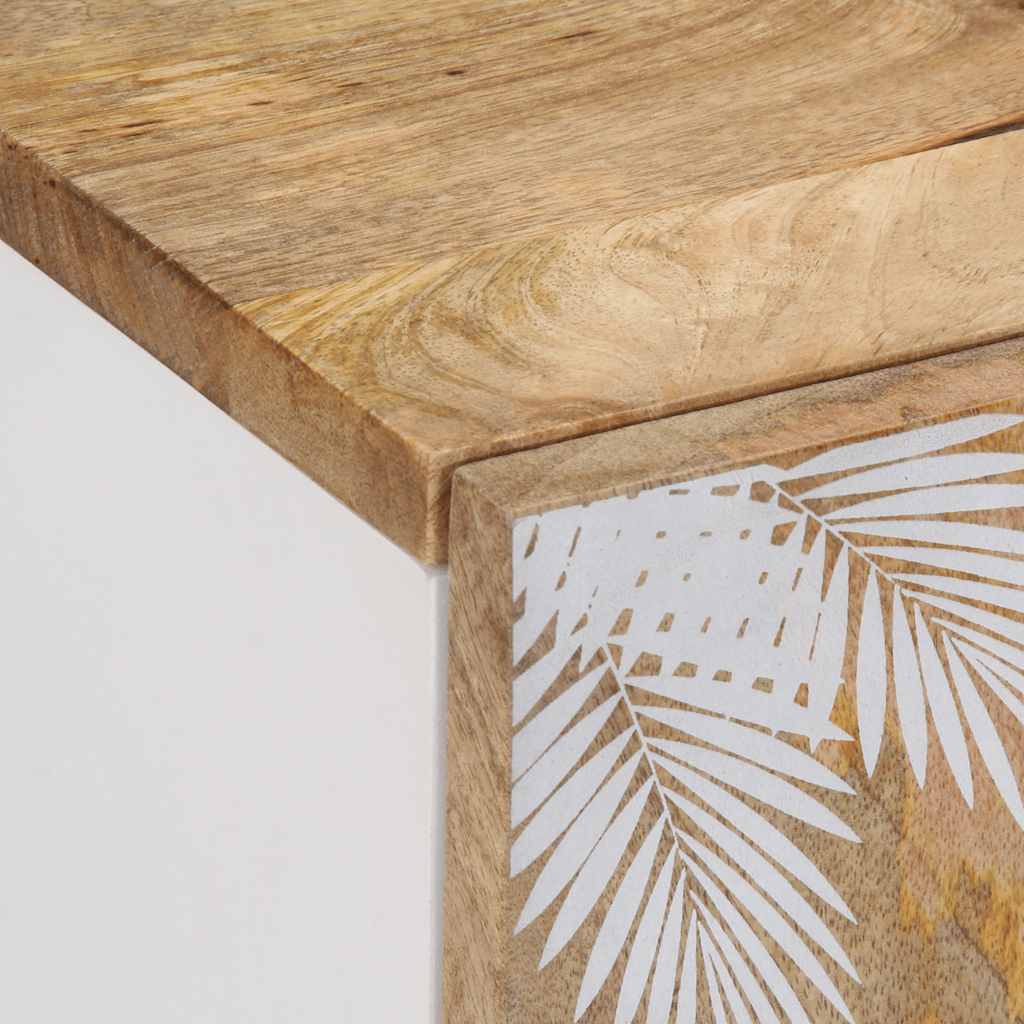TV Cabinet Natural Mango with White Paint