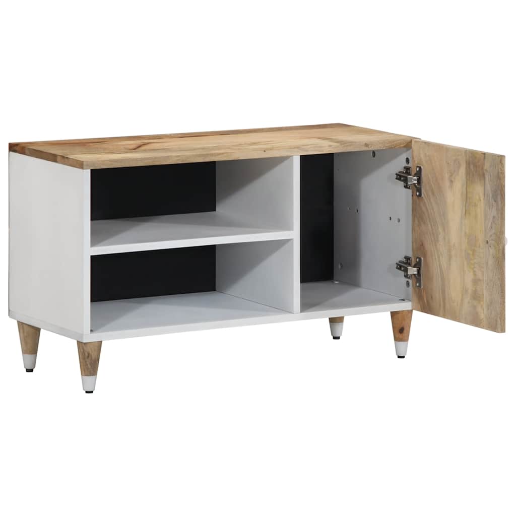 TV Cabinet Natural Mango with White Paint
