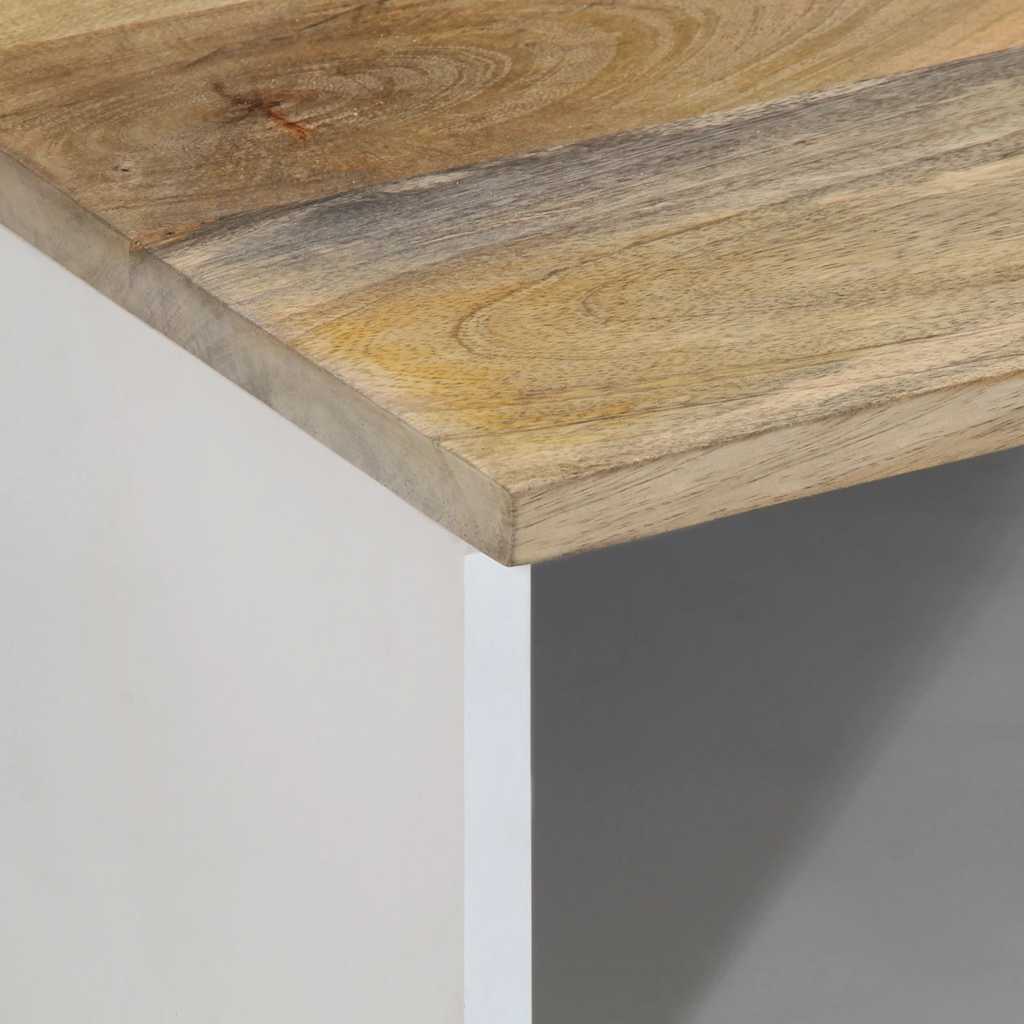 TV Cabinet Natural Mango Wood with White