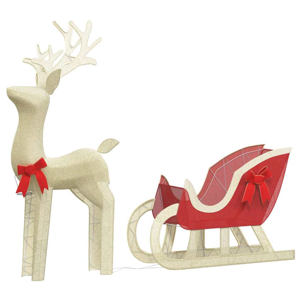 Christmas Decoration Gold, Warm white Fabric and metal Standard