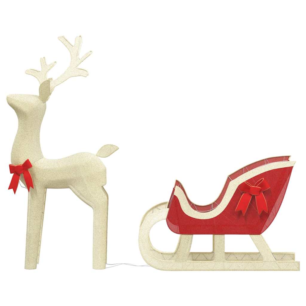 Christmas Decoration Gold, Warm white Fabric and metal Standard