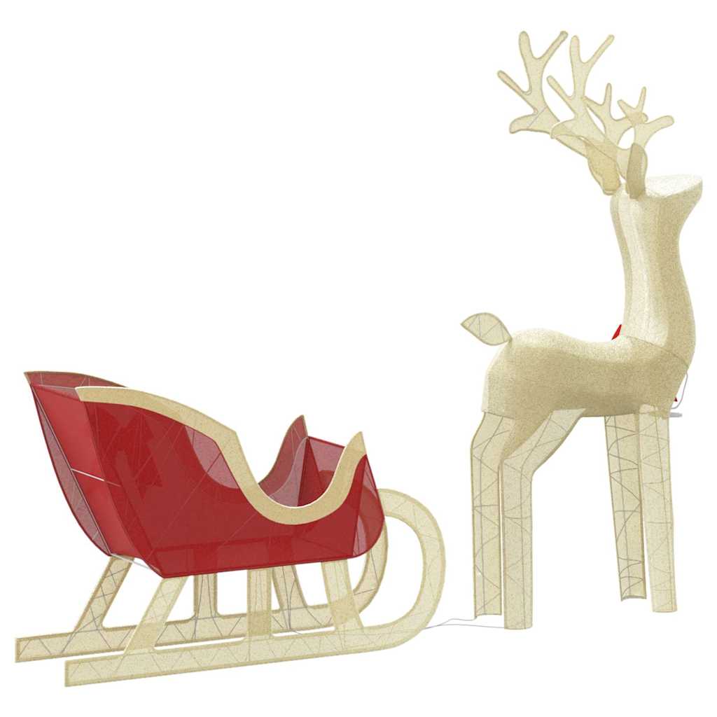 Christmas Decoration Gold, Warm white Fabric and metal Standard