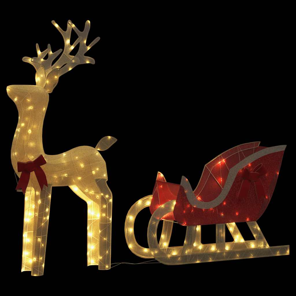 Christmas Decoration Gold, Warm white Fabric and metal Standard