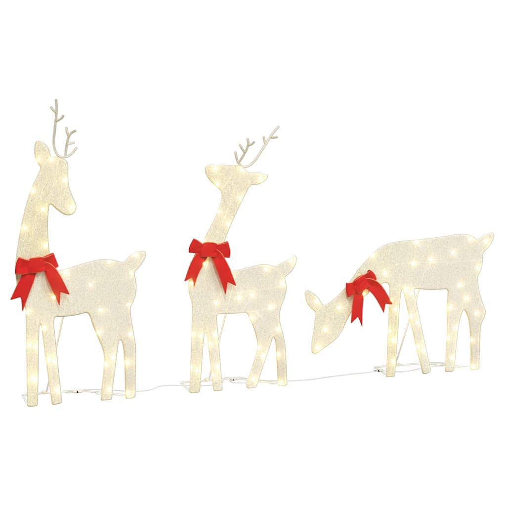 Christmas Decoration Set of 3 Gold Fabric, Steel Medium