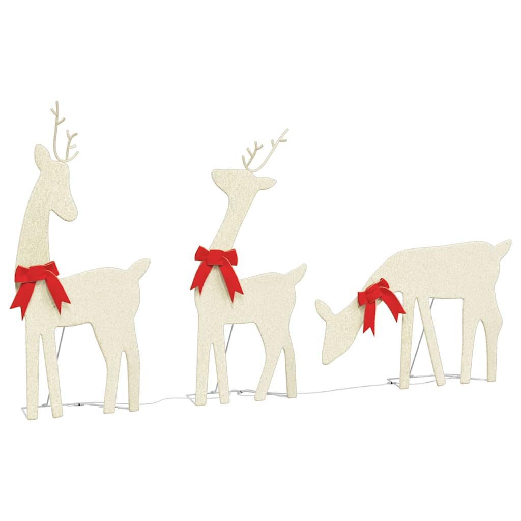 Christmas Decoration Set of 3 Gold Fabric, Steel Medium