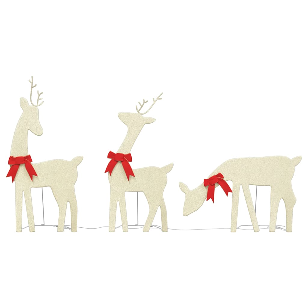 Christmas Decoration Set of 3 Gold Fabric, Steel Medium