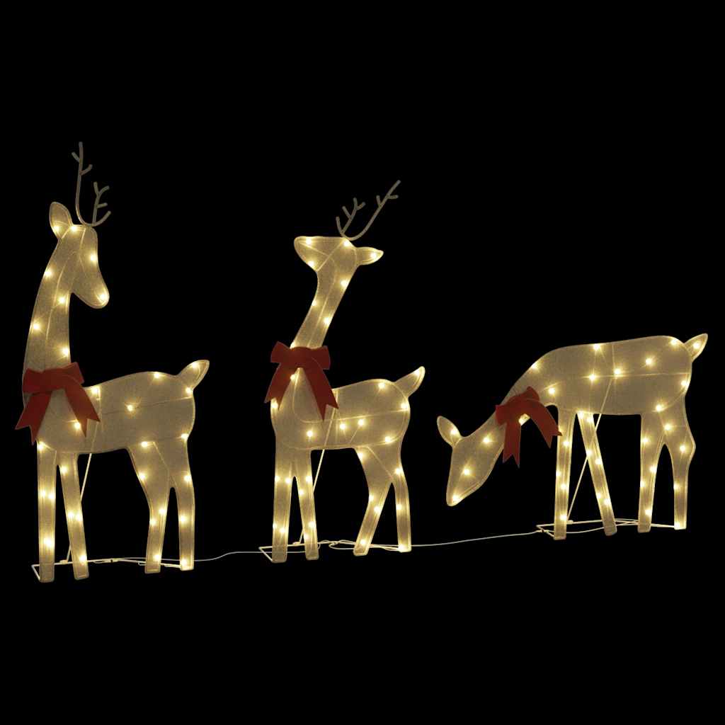 Christmas Decoration Set of 3 Gold Fabric, Steel Medium