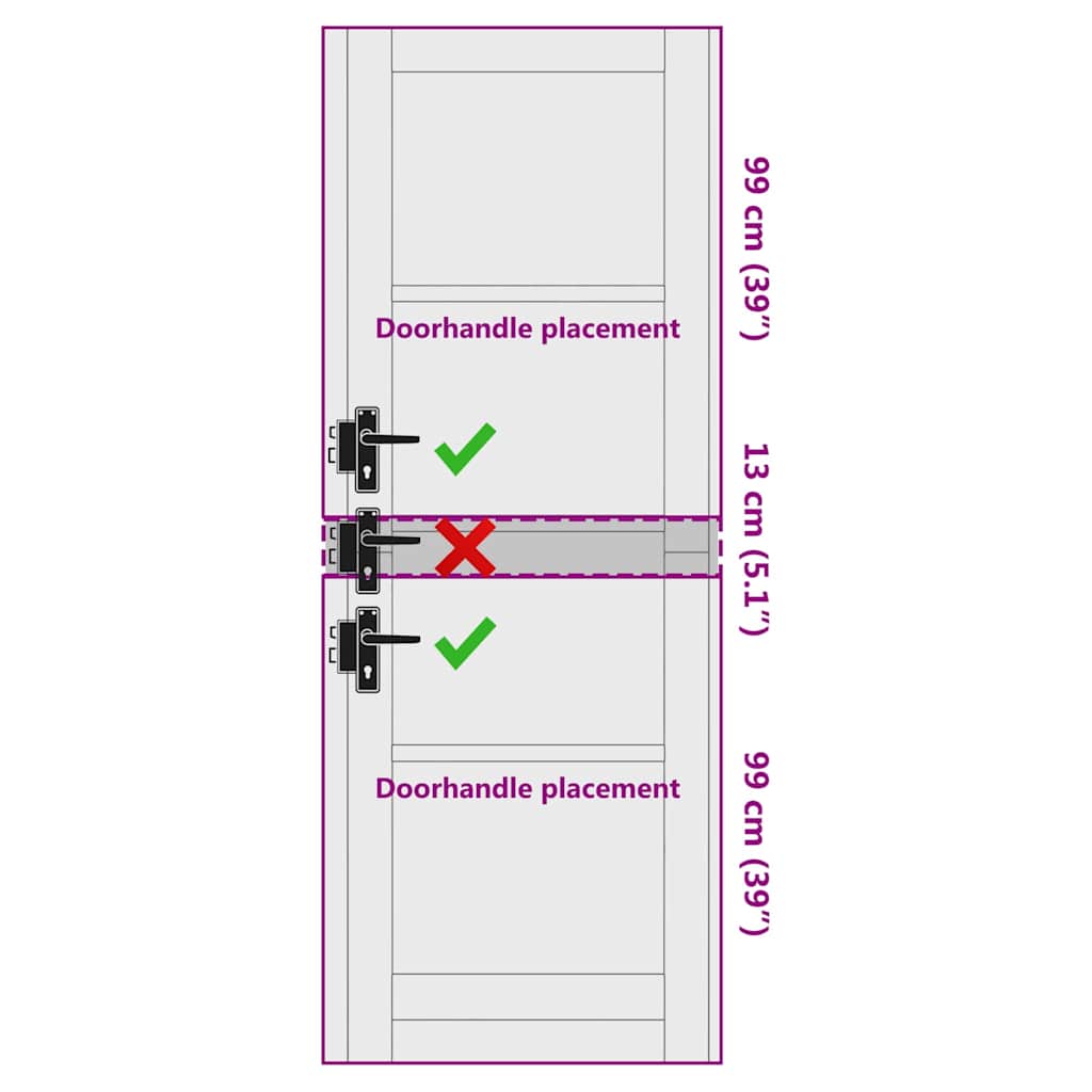 Interior Door with Glass ORKDAL White 28.9 x 83.1 in
