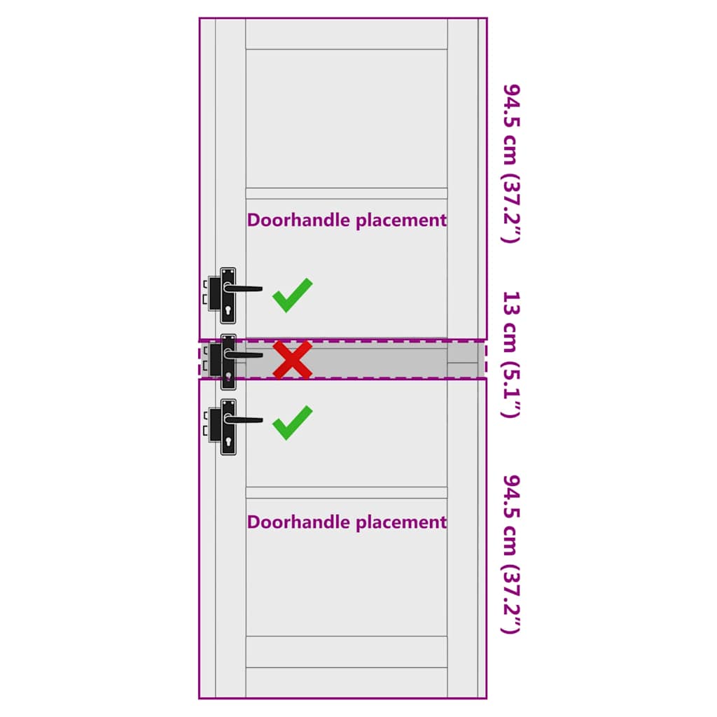 Interior Door with Glass ORKDAL White 30.7 x 79.5 in