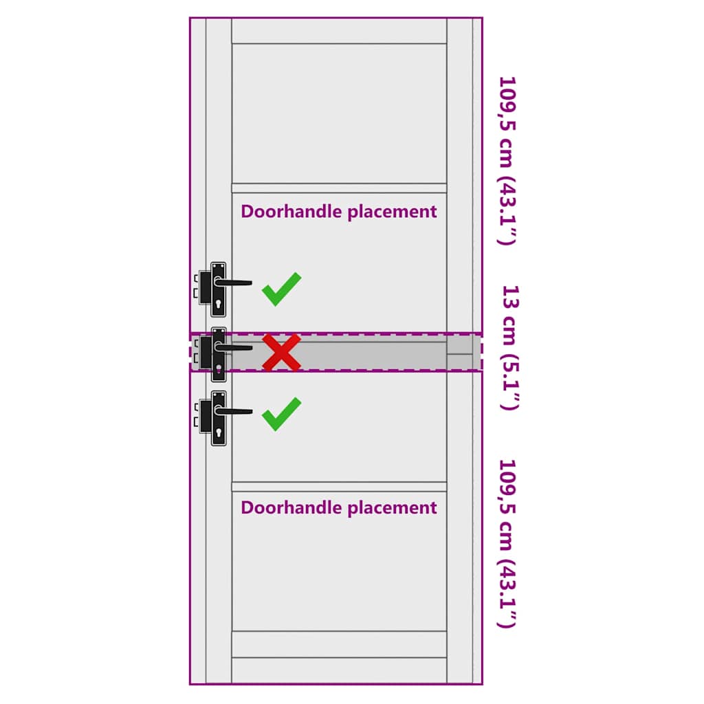 Interior Door with Glass ORKDAL White 32.7 x 91.4 in