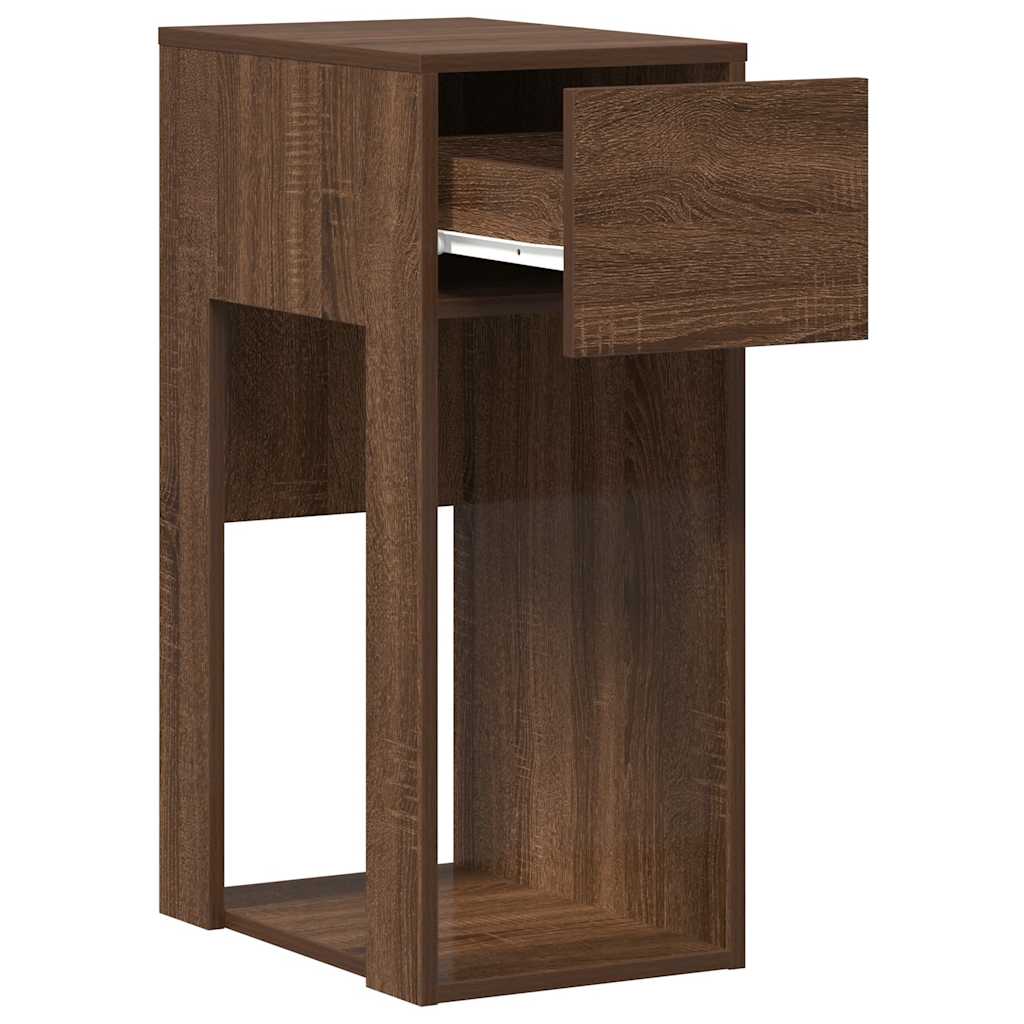 Computer Tower Stand Brown Oak Engineered Wood Computer Tower Stand