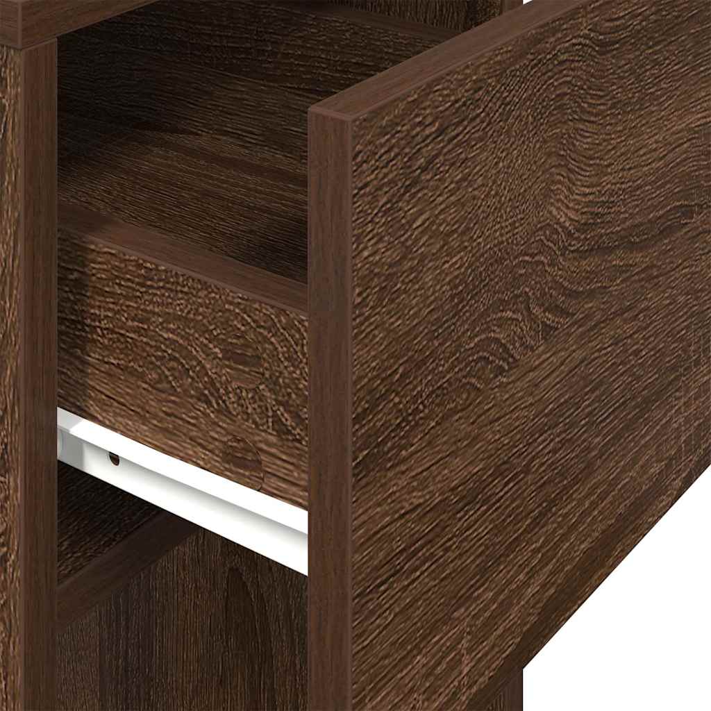 Computer Tower Stand Brown Oak Engineered Wood Computer Tower Stand