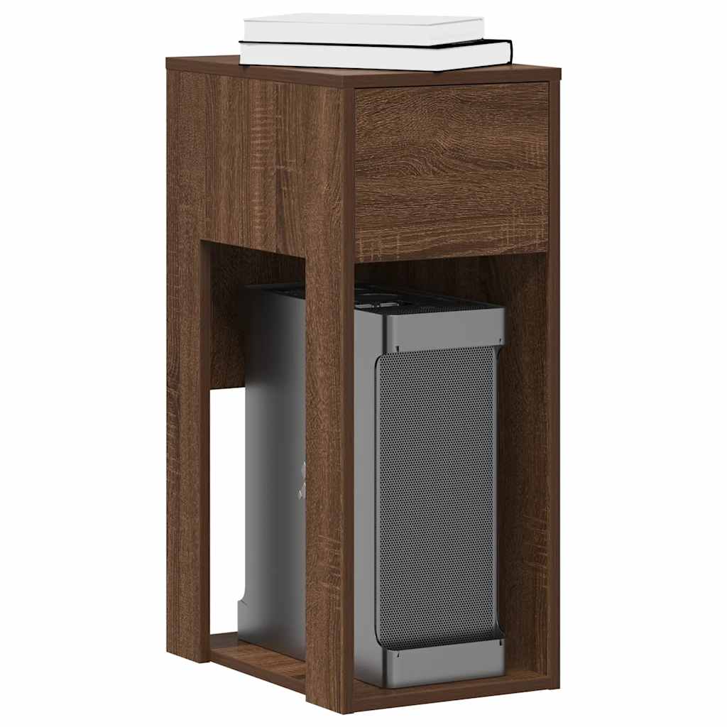 Computer Tower Stand Brown Oak Engineered Wood Computer Tower Stand