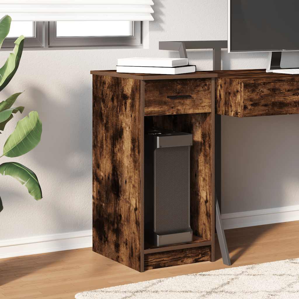 Computer Tower Stand Smoked Oak Engineered Wood Medium