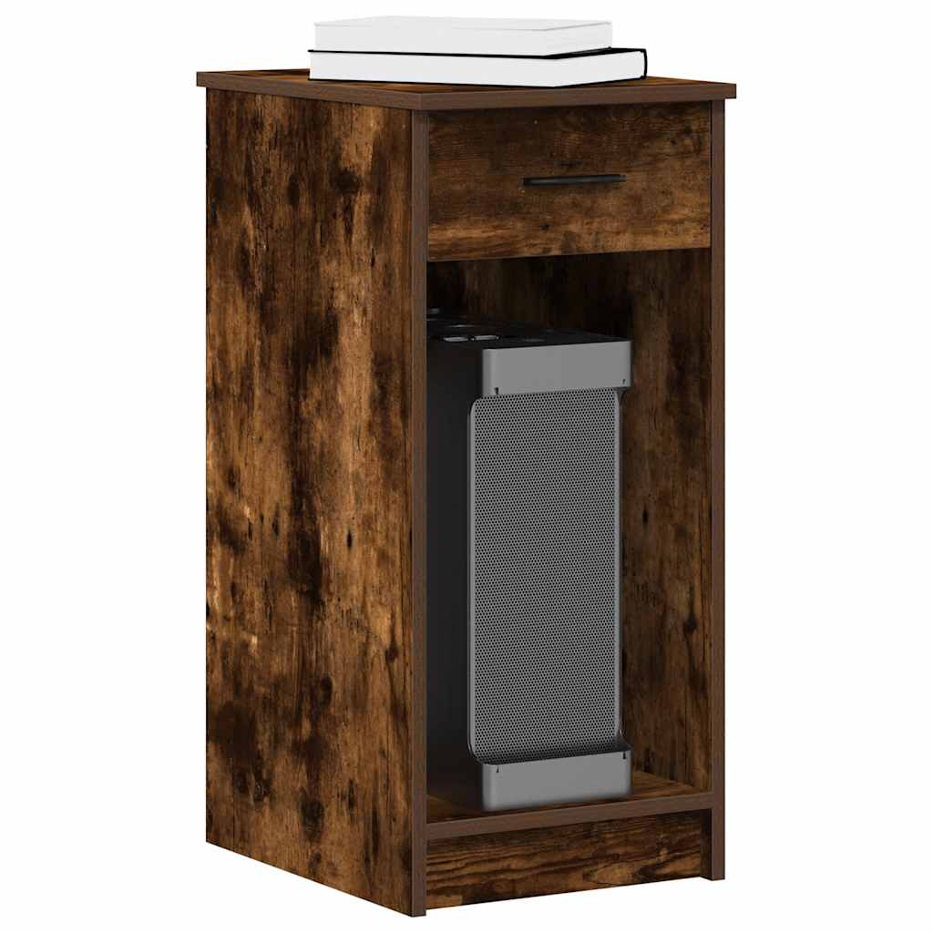 Computer Tower Stand Smoked Oak Engineered Wood Medium