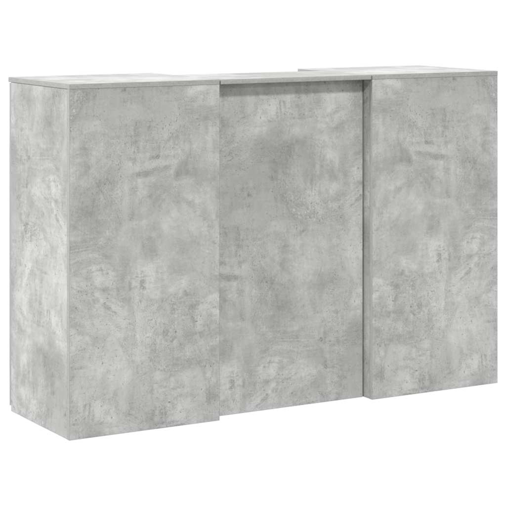 Reception Desk Concrete grey Engineered wood Large Reception Desk